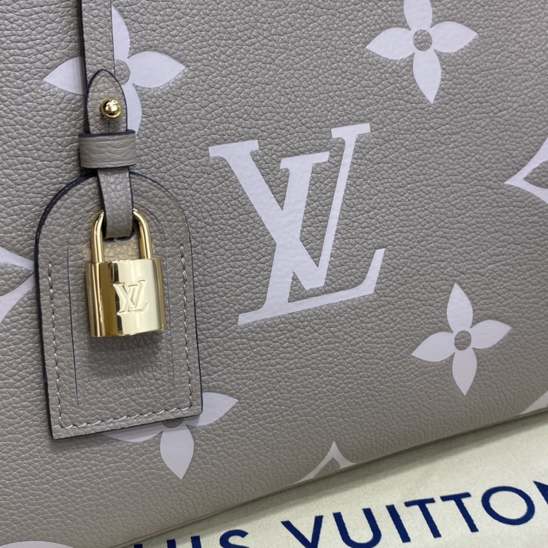 Louis Vuitton PETIT PALAIS Tote Bag Monogram Empreinte M58914 Dove/Cream